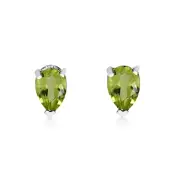 14k White Gold Peridot Pear-Shaped Earring