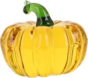Crystal Glass Paperweight Mini Pumpkins Fall Ornaments Crystal Paperweight Small Decorative Pumpkins Small Pumpkins for Decorating Crystal Ornaments Fake Carving Pumpkins Yellow