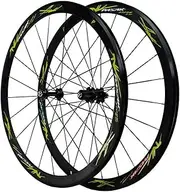 Road Bike Wheelset 700C Superlight Road Racing Bike Wheelset Rim, Bike Wheel C/V Brake 7-12speed Cassette Hubs Sealed Bearing，24Hole(Green)