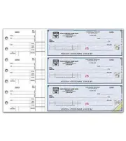 3-On-A-Page High Security 1 or 2 Part Business Size Checks NEBS/Deluxe #53222DS