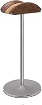 Headset Stand Headset Holder Creativity Headphone Stand Table Headset Holder Classic Earphone Stand with Aluminum Support Bar Game Accessories Desktop Headset Holder (Color : A-Walnut+Silver)