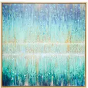 LVD Framed Canvas Rain Aqua Decorative Wall Art Home/Office Decor 100x100cm