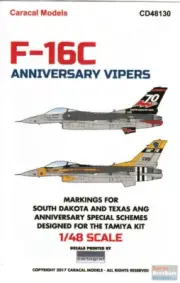 CARCD48130 1:48 Caracal Models Decals - F-16C Falcon 'Anniversary Vipers'