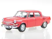 Skoda 1000 MB red diecast modelcar in showcase Atlas 1:43