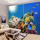 Colorful World Fish Sea 3D Blockout Photo Print Curtain Fabric Curtains Window