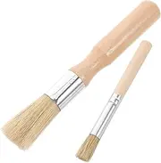 Operitacx Barbecue Brush for Grilling 2pcs Wooden Cooking Brush for Oil Sauce Pancake for Baking Cooking