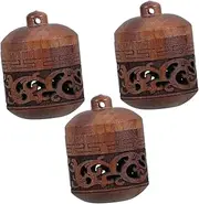 MOLUCKFU 3pcs Lotus Sachet Pendant Gouache Color Panel Flat -top Suction Cup Car Diffuser Gold -Plated Funnel Liquid Funnel Oil Painting Color Panel Accessories Suction Cup Copper Brown