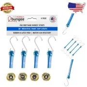 Durable UV & Chemical Resistant 36 Inch Bungee Cords with Hooks - 4 Pack