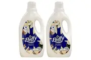 2x Fluffy 2L Fabric Top Front Laundry Conditioner Softener Coconut & Vanilla