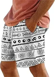 [Generic] Men's Summer Scenery Quirky Digital Print Drawstring with Elastic Waist Casual Fashion Beach Shorts Board Shorts Mens Swimwear Big and Tall