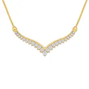 9ct Gold Diamond V Shape Necklet