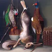 hunter mining hare pheasant Tile Mural Bathroom Wall Backsplash Marble Ceramic