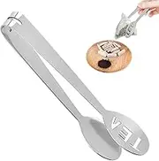 Tea Bag Squeeze - Stainless Steel Long-Handled Tea Tongs | Filter Clamp Holder Clip | Tea Strainer Tool for Kitchen, Teacups, Sugar Cubes, Brewing Accessories, Drink Preparation