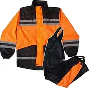 Hot Leathers Waterproof Rain Suit Small Black/Orange
