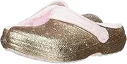 [Crocs] Kids' Classic Lined Clog | Warm and Fuzzy Slippers for Kids, Gold/Barely Pink