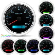 HD 85mm Tachometer With LCD Hourmeter 7 Color Backlight Tacho Gauge 3000 4000 6000 7000 8000 RPM For Marine Boat Car 12V/24V BS 6000 rpm meter