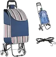 FSNEODYV Shopping Trolley， 6 Wheel Lightweight Stair Climber Shopping Trolley with Large Capacity Bag Collapsible(A)