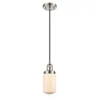 Innovations Dover 4.5" Mini Pendant, Amber/Satin/Frosted School - 201C-SN-G311