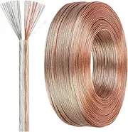Dual-Core Parallel Wire 16/20/24/28/30 AWG Tin-Plated Oxygen-Free Copper & Pure Copper Hybrid Eco Insulated 15/30/60/100ft, Low Skew, Flexible, Durable for Electronics, LED(100ft,30AWG-2C)