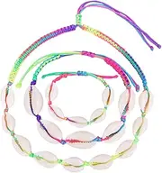 [WRITWAA] 1set Shell Bracelet Anklet Necklace Bohemia Necklace Braided Bracelets Summer Anklets Necklaces for Beach Necklaces Women Anklet J Necklace for Women Braided Rope