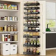 galasily 9-Tier Over The Door Pantry Organizer, Pantry Organization and Storage, Black Hanging Basket Wall Spice Rack Seasoning Shelves, Home & Kitchen Bedroom Bathroom House Essentials
