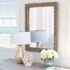 Rattan Framed Wall Mirror Boho Beach Cottage Coastal Decor