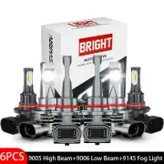 For Lincoln Navigator 2003-2006 - 6x White LED Bulbs Combo Headlights+Fog Lights