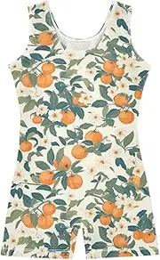 [FRODOTGV] Persimmons White Girls' Gymnastics Leotards Toddlers Athletic Dance Wear for Gymnastics, Dance, Cheer, Yoga