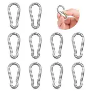 10 PCS Stainless Steel Carabiners Spring Snap Hooks Heavy Duty Keychain Clip NEW