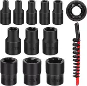 SEDY 11-Piece E-Torx Socket Set - Star Socket Set With Socket Rail, External E4