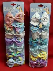 Bluey Kids Hair Bows Hair Accessories Gift Set- 14 Pcs 4 Inch Hair Bows Set NEW