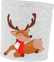 1Pc Cartoon Felt Storage Bucket for Multipurpose Laundry Holder and Spacious Organizer for Christmas Design