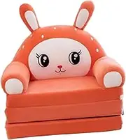 MYCENSE Kids Foldable Sofa Bed Armchair Seat Cushion Home Furniture Soft Fold Out Sofa Chair Toddler Couch for Girls Boys Nursery, Orange