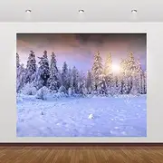 Winter Forest Backdrop 10x8ft for Photography Christmas Wonderland Snow Scene Backdrop Snowy Forest Pine Tree Background Winter Xmas Holiday Party Decorations Banner Photoshoot Photo Booth Props