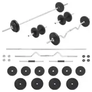Barbell Dumbbell Set 30KG Weight Plates Bench Press Training Home Gym Exercise