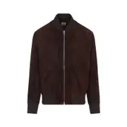 [Paul Smith] Paul Smith-Red Lamb Suede Leather Regular Fit Bomber Jacket-Uomo M STAND