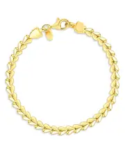 Moon & Meadow 14K Yellow Gold Heart Link Chain Bracelet