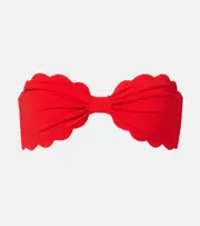 [Marysia] Marysia Antibes scalloped bandeau bikini top AU 6 red