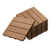 11 pcs Coffee DIY Wooden Composite Decking Tiles Garden Outdoor Backyard Floorin