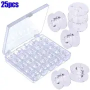 25Pcs Empty Bobbins Sewing Machine Spools & Box for Brother Janome Singer Elna
