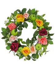 National Tree Company Rose, Peony & Apple Wreath