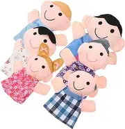6pcs Family Hand Puppets Set for Engaging Storytelling with Grandpa Grandma Dad Mom Brother Sister for Activities Stage Performances and Family Interaction