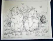 Tri-chem Artex 6900 PANDA BEARS flowers& Bees Picture to paint 16X20
