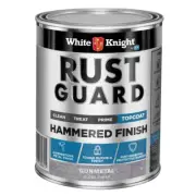 White Knight RUST GUARD Metal Topcoat Hammered Finish Paint GUNMETAL, 1L or 4L
