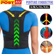 Full Back Brace Posture Corrector Breathable Lumbar Shoulder Support Belt Unisex
