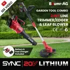 BAUMR-AG 20V Whipper Snipper Leaf Blower Combo Kit Cordless Battery Line Trimmer