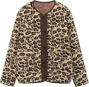 [PTBNRDC] Women's Warm Winter Coats Long Sleeve Button up Fuzzy Sherpa Faux Fleece Jackets Outerwear