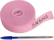 1 Roll of 3 m x 1 cm Pink Fabric Tape - Iron-on Label for Writing with Pen - Includes Pen