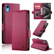 Wallet Case for IPhone XR,Slim Protective Shockproof Case With Card Holder,Premium PU Leather Kickstand-Red