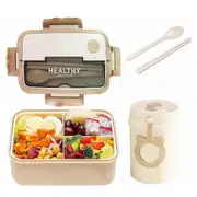 Bento boxes for adults, bento lunch box, 3 compartments leak-proof bento box